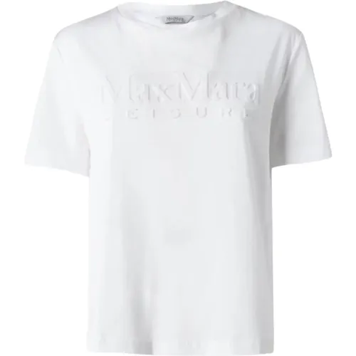 Weiße Baumwoll-T-Shirt Paggio , Damen, Größe: XS - Max Mara - Modalova