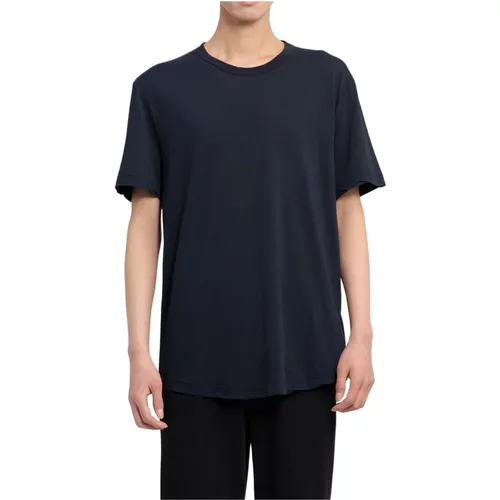 Schwarzes Jersey Crew Neck T-Shirt , Herren, Größe: S - James Perse - Modalova