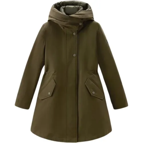 Hooded Coats with Detachable Quilted Inner Jacket , female, Sizes: L, M, XS, S - Woolrich - Modalova
