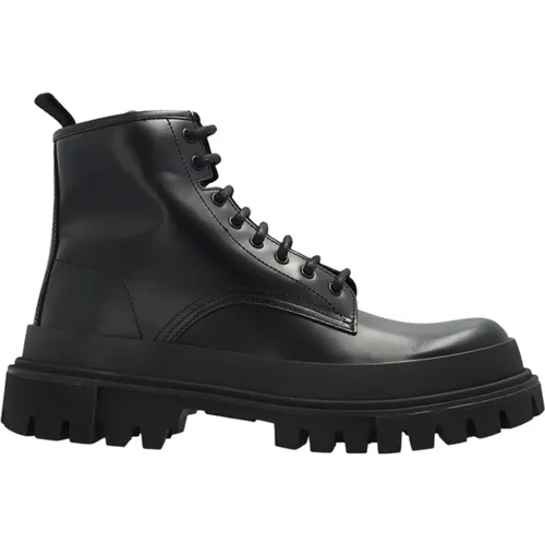 Leather combat boots , male, Sizes: 7 UK, 11 UK, 9 UK - Dolce & Gabbana - Modalova