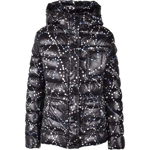 Schwarze Weiße Steppjacke für Damen - Love Moschino - Modalova