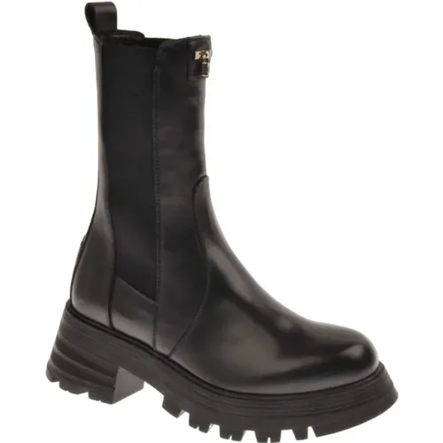 Damen Combat Boot mit Track-Sohle und elastischen Bändern , Damen, Größe: 39 EU - John Richmond - Modalova