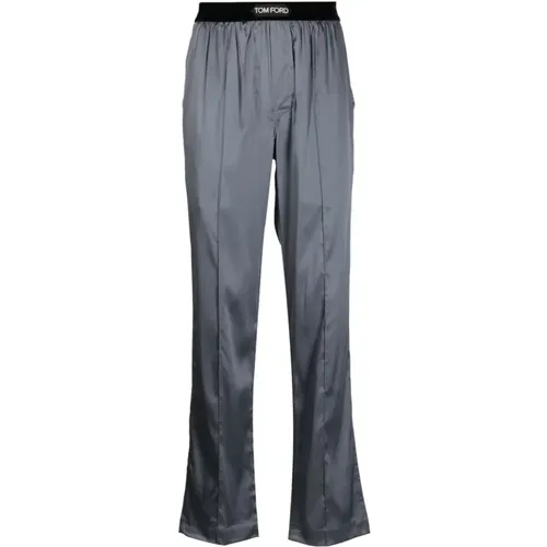 Grey Logo Waist Pyjama Pants , male, Sizes: S - Tom Ford - Modalova