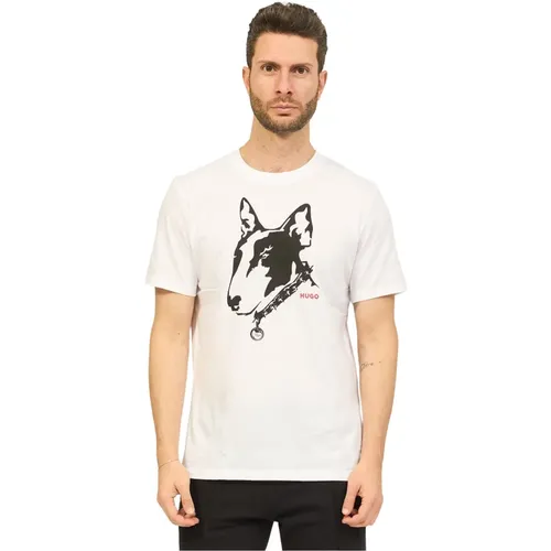 T-Shirt mit Grafikdruck und Kurzen Ärmeln , Herren, Größe: 2XL - Hugo Boss - Modalova