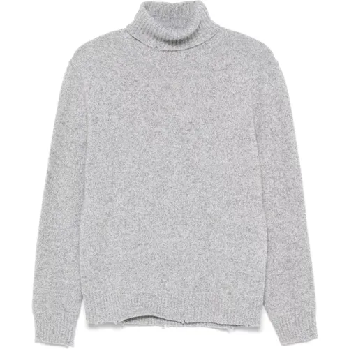 Grauer Strickpullover Melange Kaschmir Wolle , Herren, Größe: 3XL - Dsquared2 - Modalova