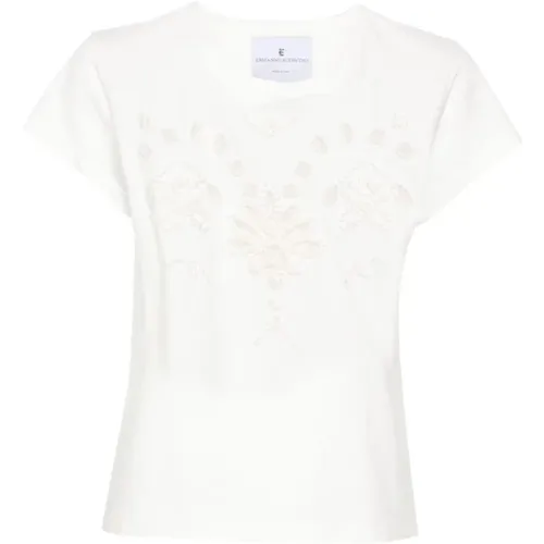 Stilvolle T-Shirt Kollektion,Weiße T-Shirts & Polos für Frauen - Ermanno Scervino - Modalova