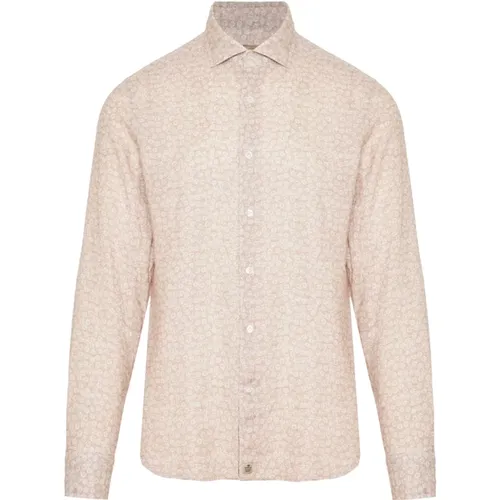 Floral linen/cotton shirt , male, Sizes: M, L - Sonrisa - Modalova