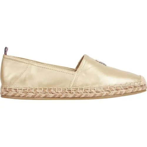 Goldene Flache Espadrilles Damen Schuhe , Damen, Größe: 36 EU - Tommy Hilfiger - Modalova