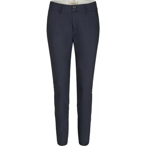 Marineblaue Night Pants mit gerippten Säumen , Damen, Größe: 2XS - MOS MOSH - Modalova