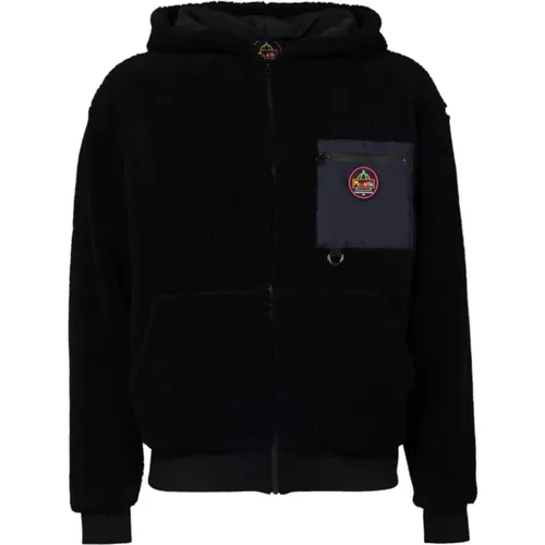 Schwarze Sherpa Hoodie Pullover , Herren, Größe: XL - Mauna Kea - Modalova