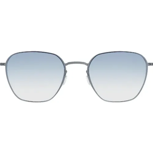 Minimalist Titanium Sunglasses - Blue Lenses , unisex, Sizes: ONE SIZE - Lindberg - Modalova