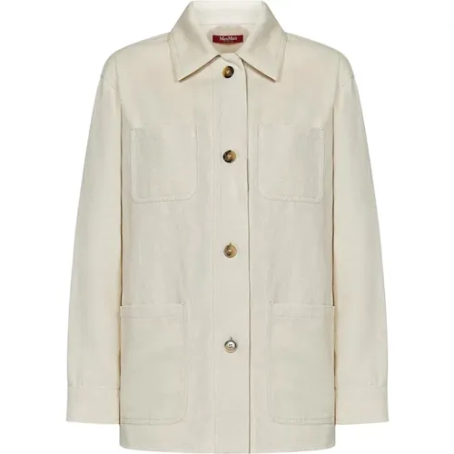 Cotton Linen Shirt Jacket , female, Sizes: XS - Max Mara - Modalova