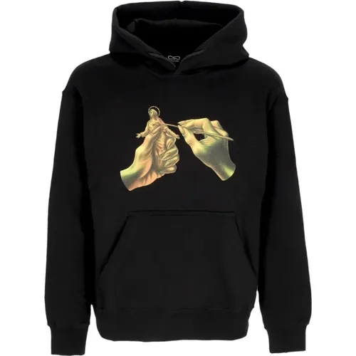 Schwarzer Hoodie mit Kängurutasche , Herren, Größe: M - Propaganda - Modalova