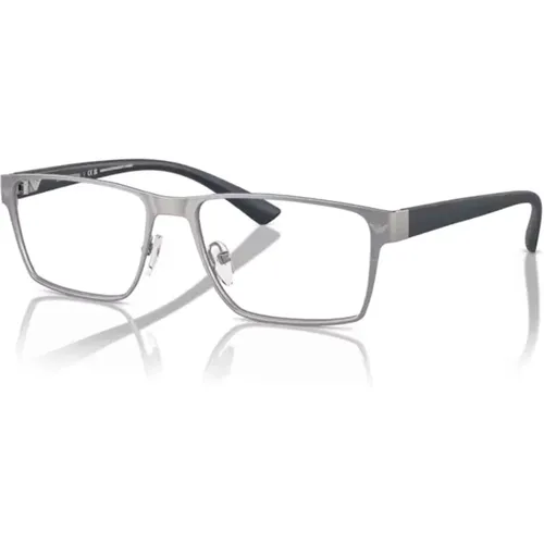 Matte Ruthenium Eyewear Frames , unisex, Sizes: 55 MM - Emporio Armani - Modalova