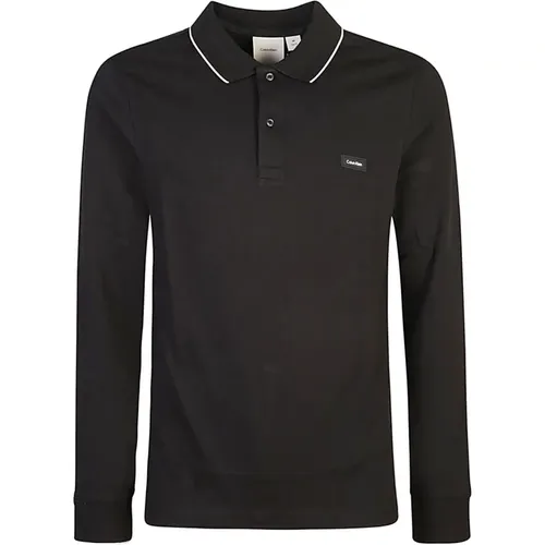 Cotton Polo with White Detail , male, Sizes: L, S, M - Calvin Klein - Modalova