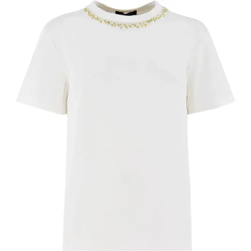 Baumwoll T-Shirt mit Pilzkragen , Damen, Größe: S - Fabiana Filippi - Modalova