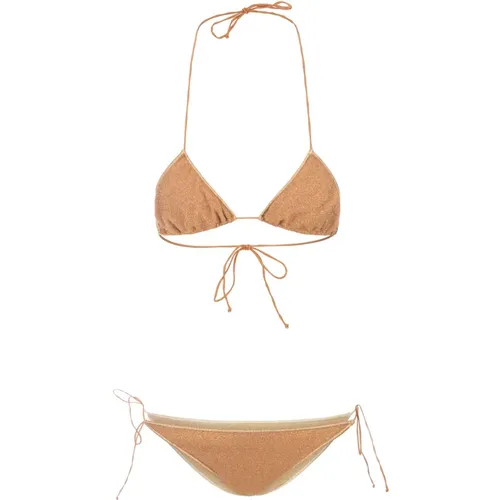 Goldenes Lurex-Triangle-Bikini - Oseree - Modalova