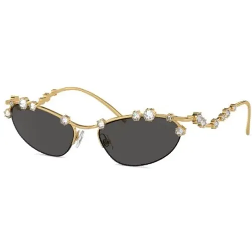 Goldene Sonnenbrille mit Original-Etui , Damen, Größe: 56 MM - Swarovski - Modalova