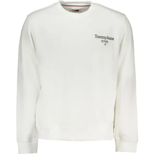 Brushed Cotton Sweatshirt with Logo Print , male, Sizes: XL, L, 2XL - Tommy Hilfiger - Modalova