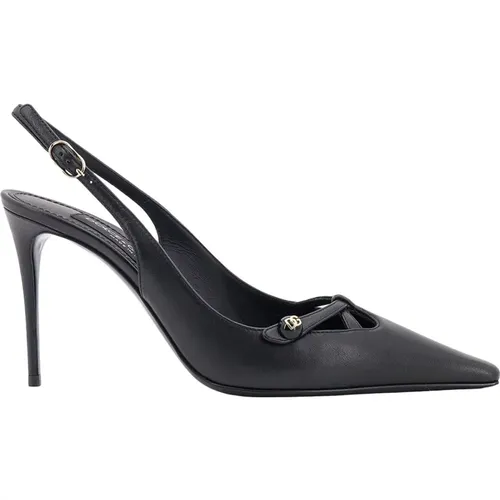 Schwarze Lederpumps mit Metallschnalle - Dolce & Gabbana - Modalova