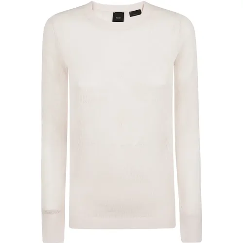 White Neutral Sweater Aw24 , female, Sizes: XS, S, L - pinko - Modalova