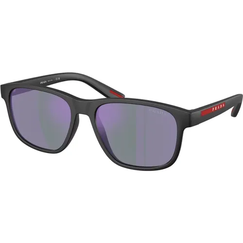 Sporty Sunglasses with Dark Mirrored Lenses , unisex, Sizes: 56 MM - Prada - Modalova