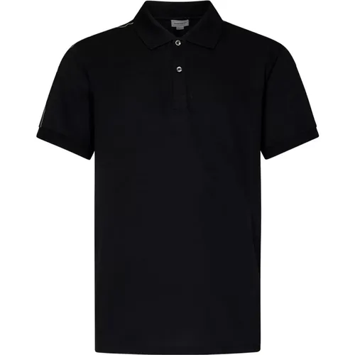 Schwarzes Poloshirt Moderner Schnitt Logoed Tape - alexander mcqueen - Modalova