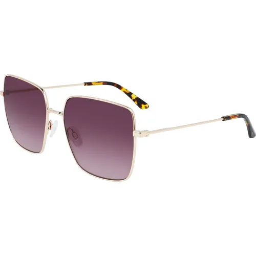 Gold/Violet Shaded Sunglasses , female, Sizes: 58 MM - Calvin Klein - Modalova