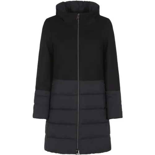 Diagonal Wool Parka Eco-Age , female, Sizes: S - Herno - Modalova