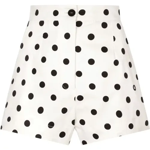 High Waist Polka Dot Cotton Shorts , female, Sizes: XS, S - Dolce & Gabbana - Modalova