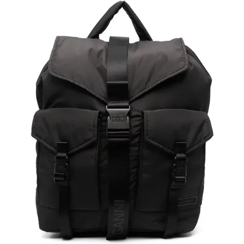 Stylish Backpack with Front Pockets , female, Sizes: ONE SIZE - Ganni - Modalova