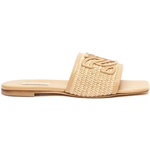 Stilvolle Sommer Sandalen für Frauen,Braune Portofino Flache Ledersandalen - Casadei - Modalova
