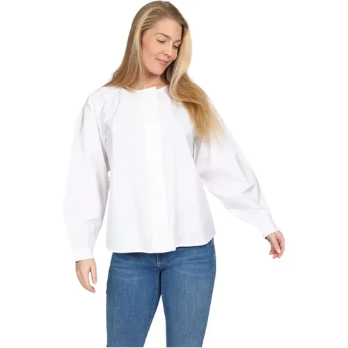 Weiße Puffärmelbluse , Damen, Größe: XL - 2-Biz - Modalova