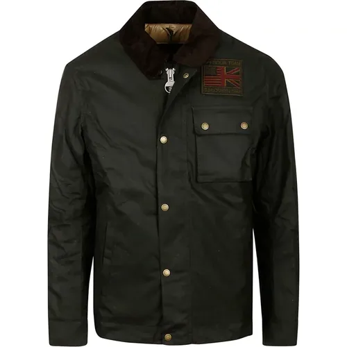 Waxed Cotton Jacket with Velvet Collar , male, Sizes: XL - Barbour - Modalova