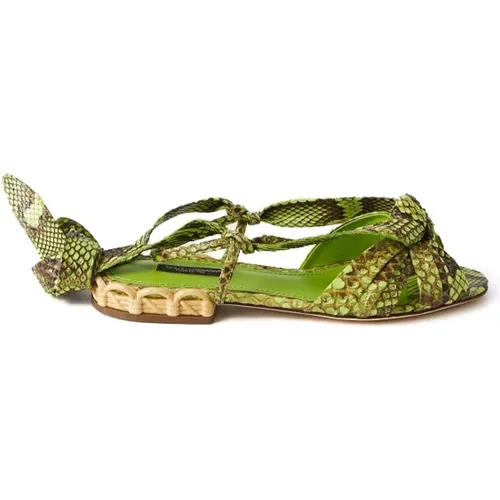 Damen Schlangen Sandalen , Damen, Größe: 40 EU - Dolce & Gabbana - Modalova