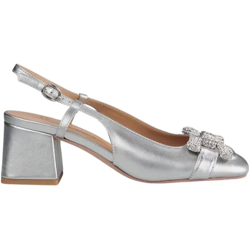 Crystal Square Toe Heeled Shoes , female, Sizes: 5 UK, 3 UK - Alma en Pena - Modalova