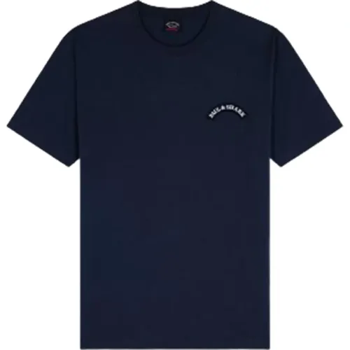 Baumwoll Shark Print T-Shirt (Blau) - PAUL & SHARK - Modalova