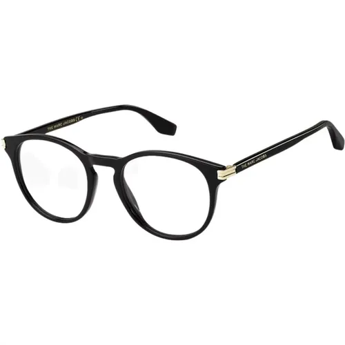 Schwarze Brille mit Aussagekräftigem Design , Damen, Größe: 49 MM - Marc Jacobs - Modalova
