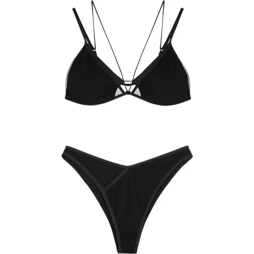 Schwarzes Lycra Bikini-Set , Damen, Größe: M - Me-Fui - Modalova