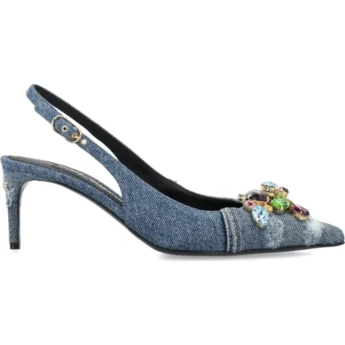 Patchwork Gemstone Slingback Shoes , female, Sizes: 5 UK, 3 UK, 4 UK - Dolce & Gabbana - Modalova