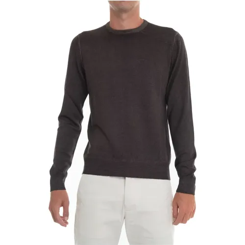 Pullover rundem Hals,Stone Washed Merinowolle Pullover - Gran Sasso - Modalova