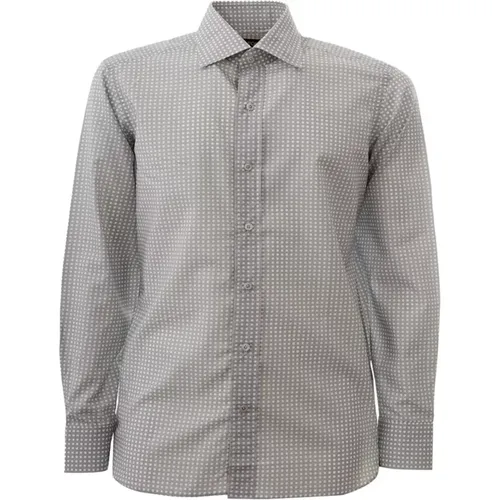 Micro Print Regular Fit Shirt , male, Sizes: M - Tom Ford - Modalova