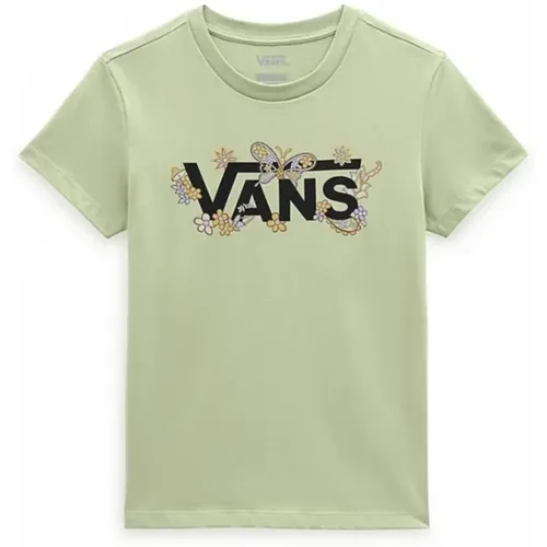 Blumiges Logo Baumwoll T-Shirt Vans - Vans - Modalova