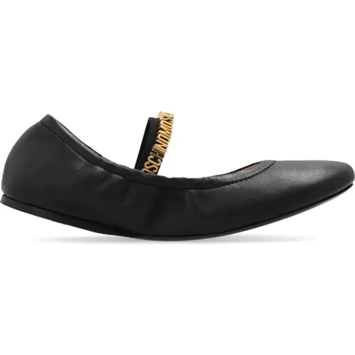 Leather ballet flats , female, Sizes: 5 UK, 6 UK, 5 1/2 UK - Moschino - Modalova