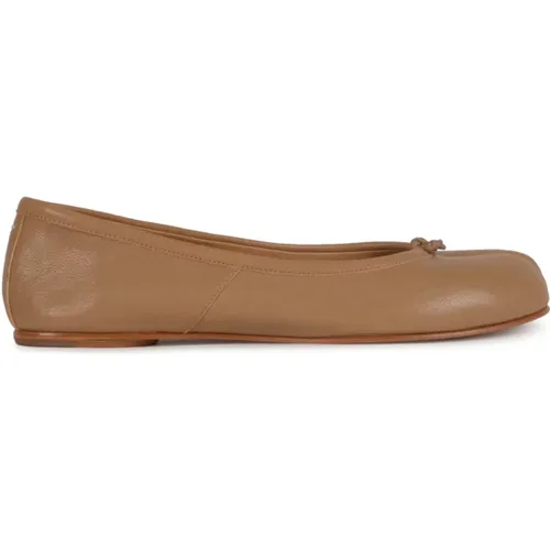 Tabi Ballerina Flache Schuhe Braun Leder , Damen, Größe: 36 EU - Maison Margiela - Modalova