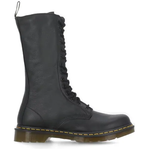 Schwarze Lederstiefeletten mit Reißverschluss , Damen, Größe: 37 EU - Dr. Martens - Modalova