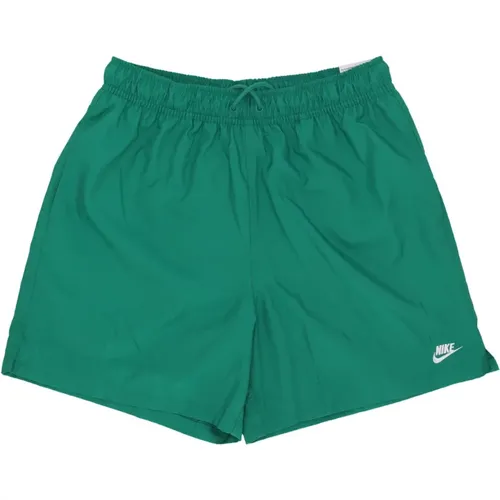 Malachit/Weiß Badehose mit Taschen , Herren, Größe: L - Nike - Modalova