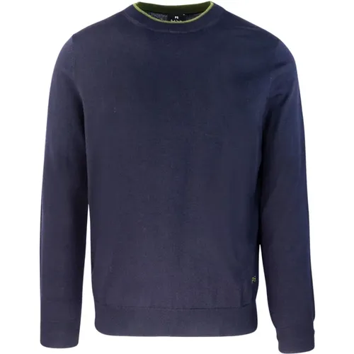 Blauer Merinowollpullover , Herren, Größe: M - PS By Paul Smith - Modalova