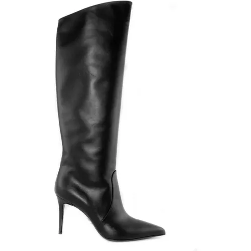 Schwarze Leder Divina Stiefel , Damen, Größe: 37 1/2 EU - Sergio Levantesi - Modalova