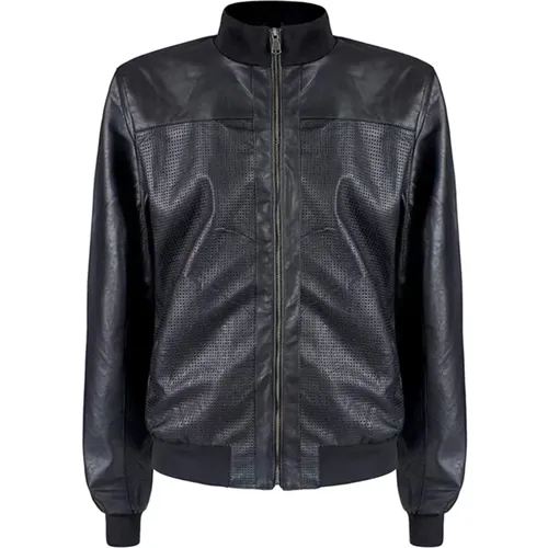 Mens Eco Leather Jacket , male, Sizes: L - YES ZEE - Modalova